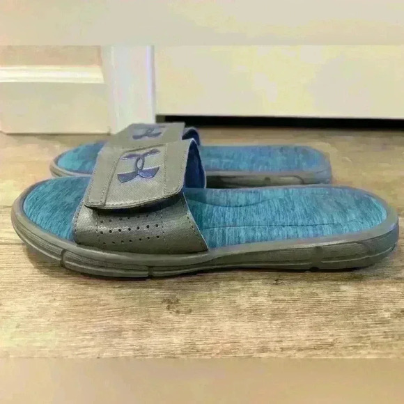 Under Armor blue and grey sandals size 7 - Picture 4 of 8